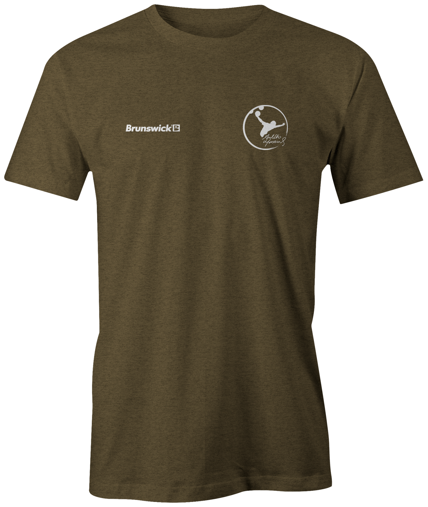Amleto Monacelli Practice tee shirt Logo + Brunswick. Amleto is a Venezuelan professional bowler and a member of the Professional Bowlers Association. He has amassed 20 titles on the PBA Tour, making him one of only 17 players in history to accumulate at least 20 victories. #PBA #Bowling #PBALeague #AmletoMonacelli