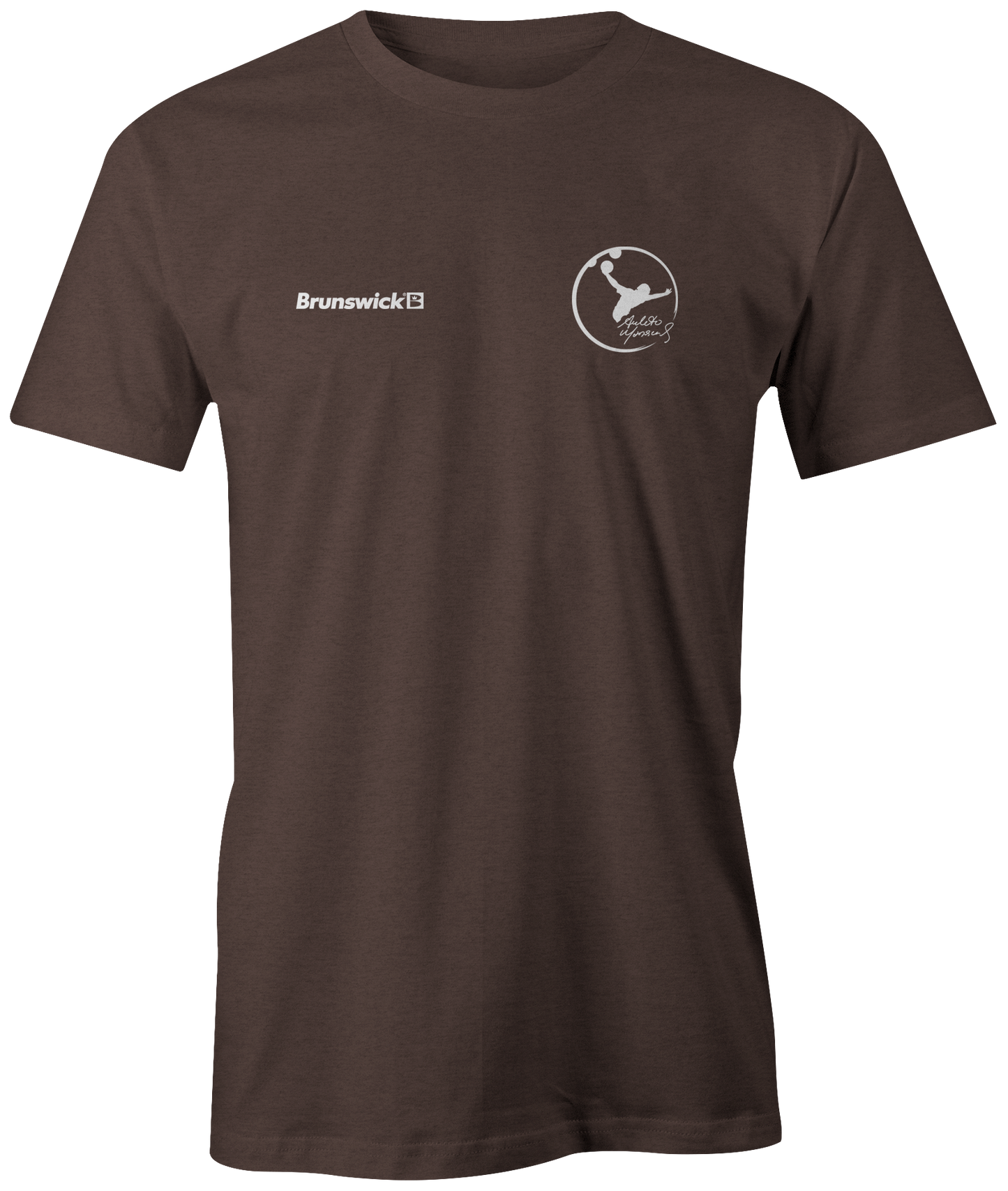 Amleto Monacelli Practice tee shirt Logo + Brunswick. Amleto is a Venezuelan professional bowler and a member of the Professional Bowlers Association. He has amassed 20 titles on the PBA Tour, making him one of only 17 players in history to accumulate at least 20 victories. #PBA #Bowling #PBALeague #AmletoMonacelli