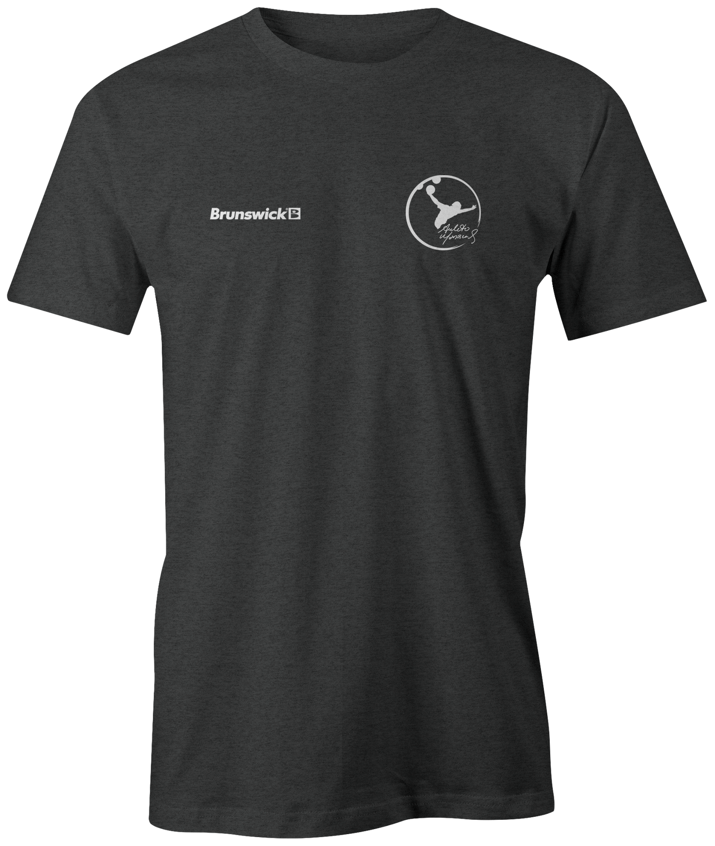 Amleto Monacelli Practice tee shirt Logo + Brunswick. Amleto is a Venezuelan professional bowler and a member of the Professional Bowlers Association. He has amassed 20 titles on the PBA Tour, making him one of only 17 players in history to accumulate at least 20 victories. #PBA #Bowling #PBALeague #AmletoMonacelli