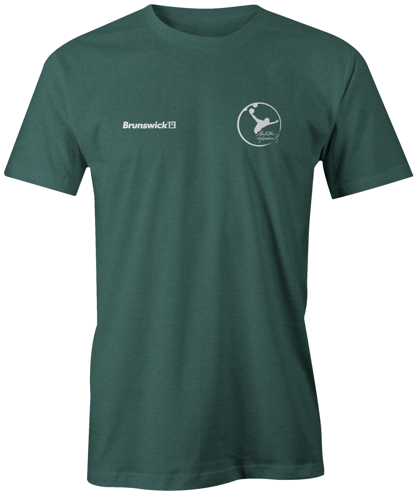 Amleto Monacelli Practice tee shirt Logo + Brunswick. Amleto is a Venezuelan professional bowler and a member of the Professional Bowlers Association. He has amassed 20 titles on the PBA Tour, making him one of only 17 players in history to accumulate at least 20 victories. #PBA #Bowling #PBALeague #AmletoMonacelli